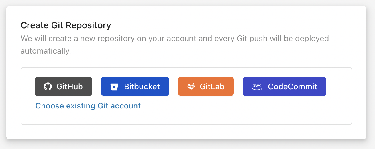 Creating a Git repository for the Node.js template in Microtica