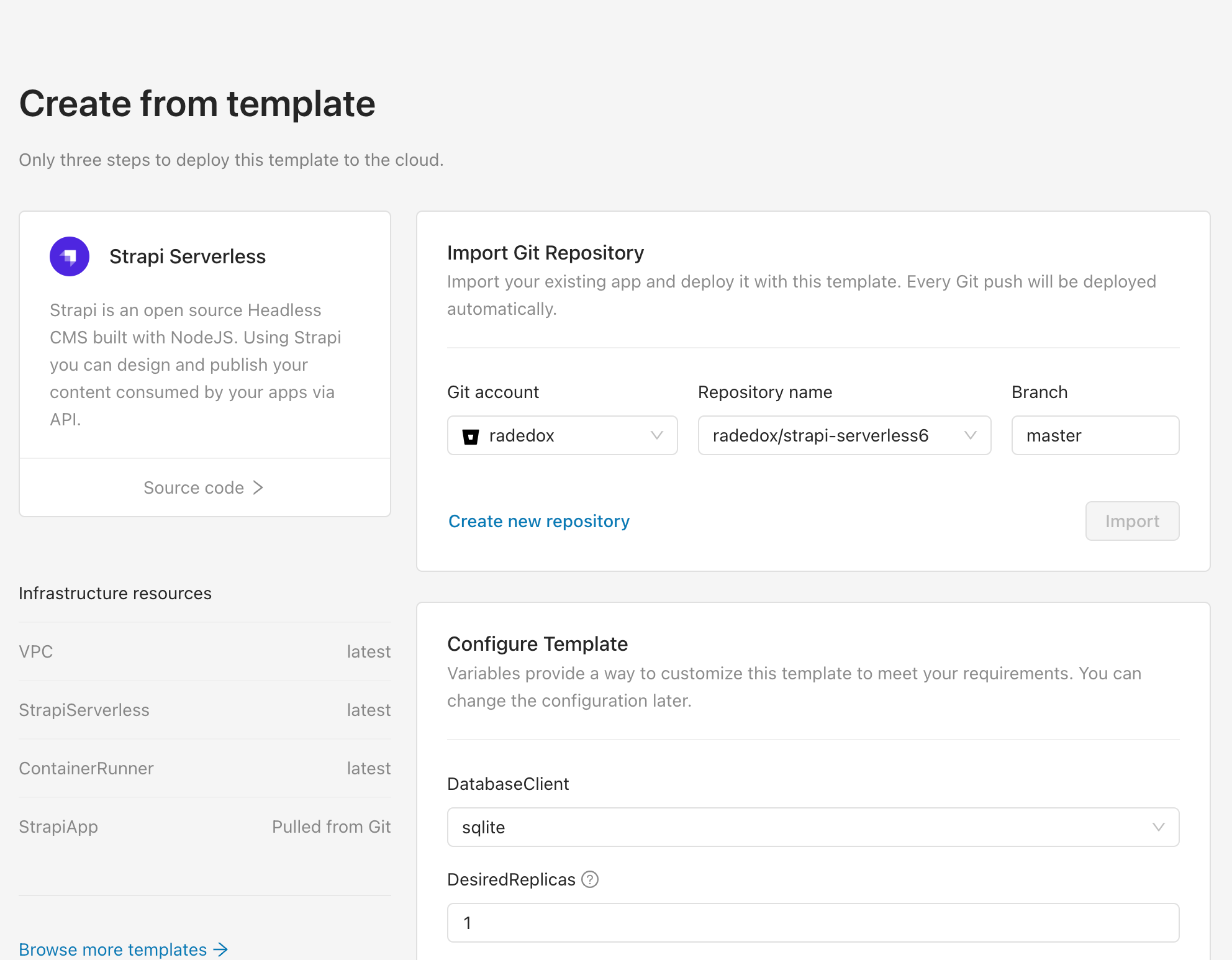 Import your Git repository Importing your Git repository in Microtica
