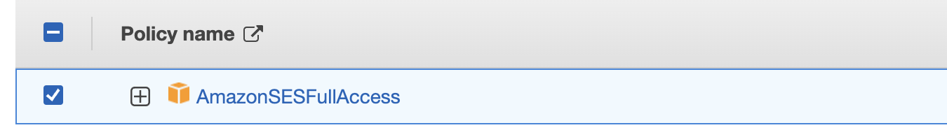 Selecting a specific policy to attach in the AWS IAM console