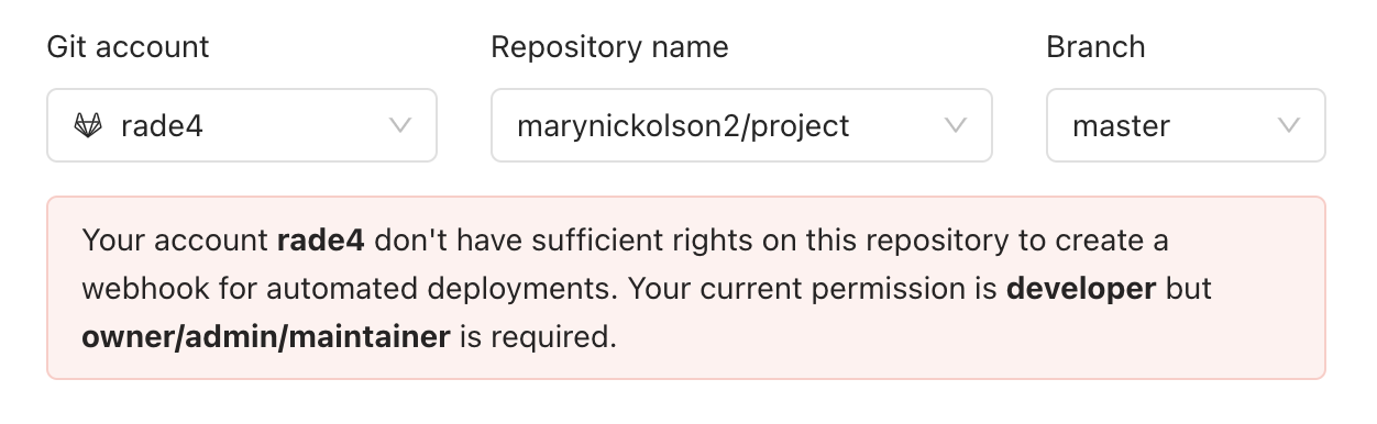 Automated validation of Git webhooks permissions