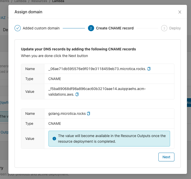 assign domain to api components