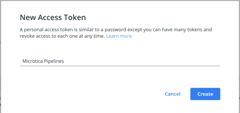 Creating a new access token in the DockerHub Security settings